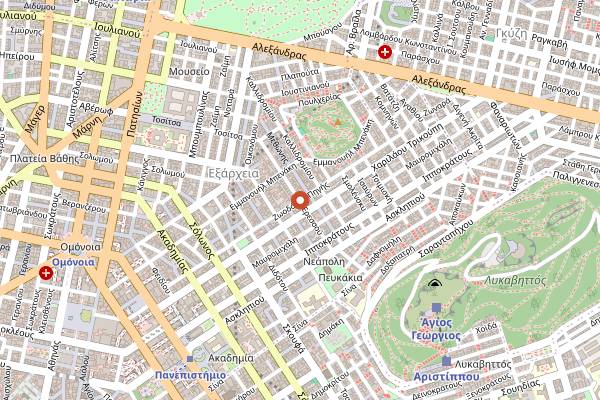 Map showing The Black Salami Microbakery in Athens