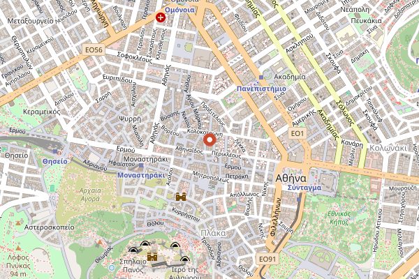 Map showing Baba au Rum in Athens