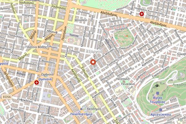 Map showing Bonnot Athens in Athens