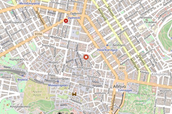 Map showing The Clumsies in Athens