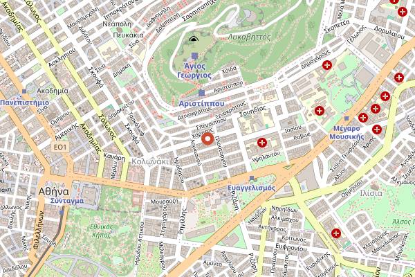 Map showing Zurbaran Athens in Athens
