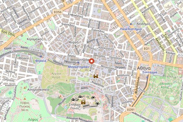 Map showing City Zen All Day Bar Restaurant in Athens