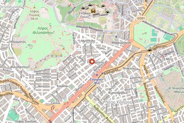 Map showing Guarantee in Athens