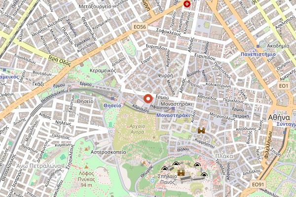 Map showing Potato King in Athens