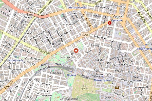 Map showing O Telis in Athens