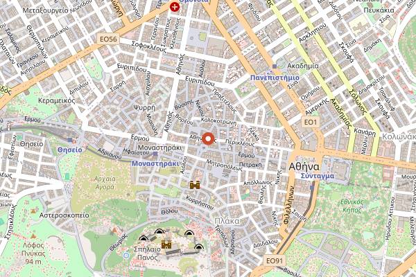 Map showing The Smashers Athens in Athens