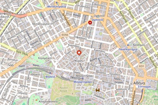 Map showing Drincs in Athens