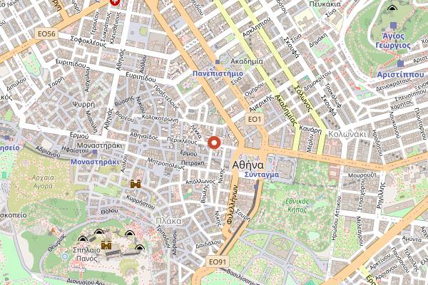 Map showing Fillo in Athens