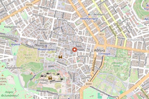Map showing Le Petit Village in Athens