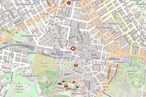 Map showing Lukumades in Athens