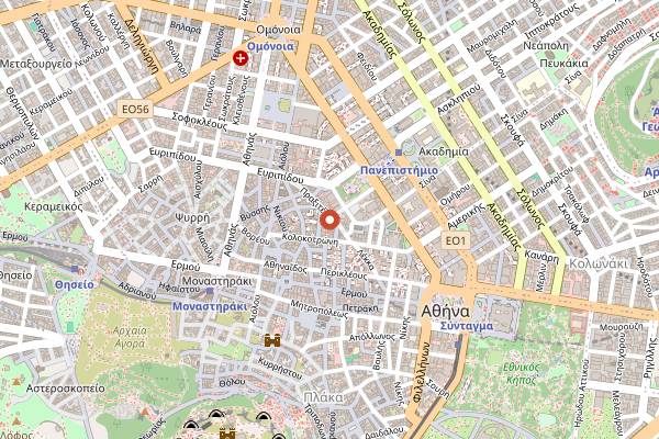 Map showing Misa Cafe in Athens