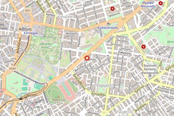 Map showing Petite Fleur in Athens
