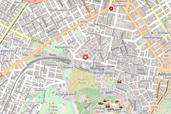 Map showing Atlantikos in Athens