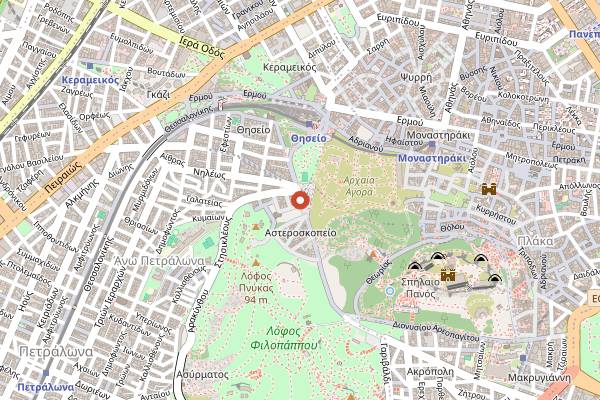 Map showing Hill Athens Rooftop Restaurant in Athens