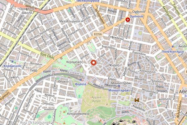 Map showing Robolo Athenian Tavern in Athens