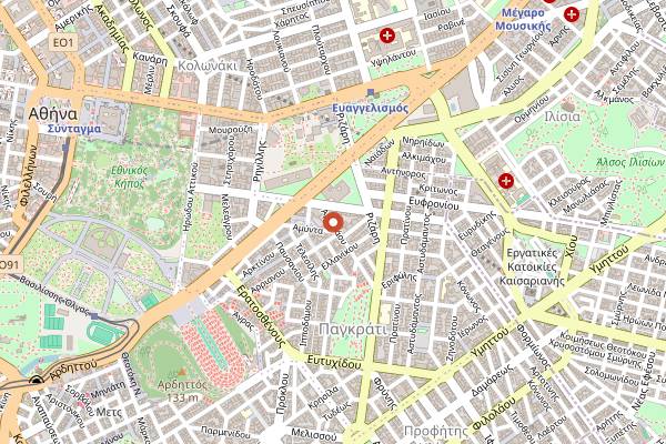 Map showing Santa Lucia Trattoria in Athens