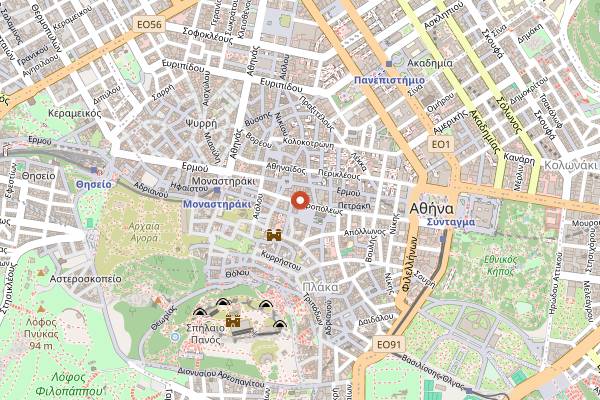 Map showing Taratsa Athens Rooftop in Athens