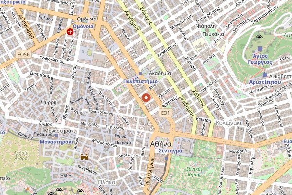 Map showing Taverna tou Oikonomou in Athens