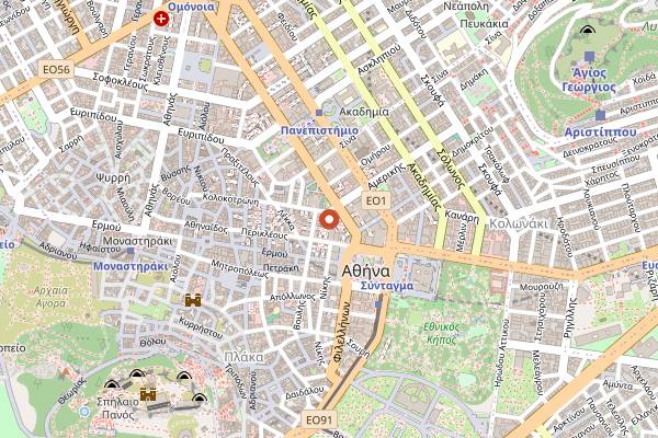 Map showing Tekila in Athens