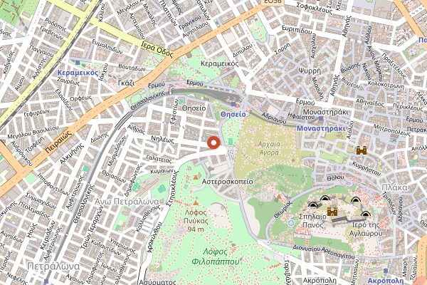 Map showing The Underdog in Athens