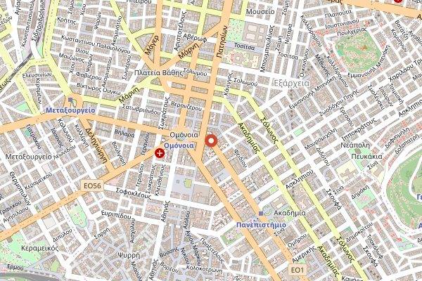 Map showing Athens Cooking Classes in Athens