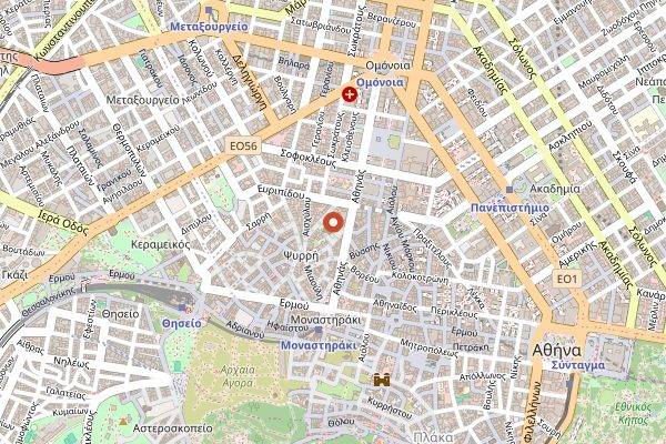 Map showing The Artist Athens Cooking Class in Athens