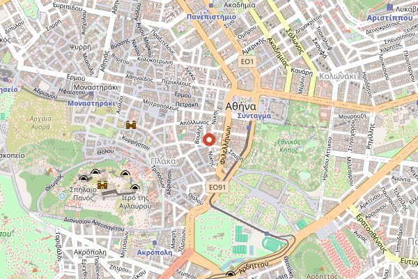 Map showing Avocado in Athens