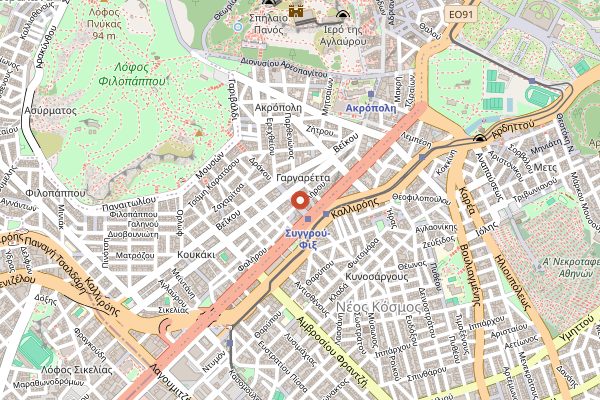 Map showing Peas in Athens