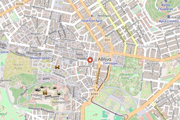 Map showing Tzitzikas kai Mermigas Gluten Free in Athens