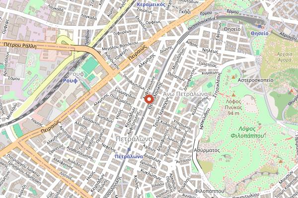 Map showing Athens Street Food Festival in Athens