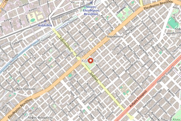 Map showing Delta Restaurant in Athens