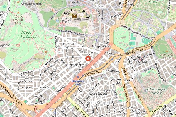 Map showing Esthio Athens in Athens