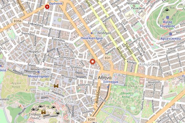 Map showing Estiatorio Milos Athens in Athens