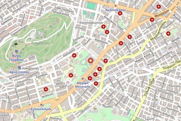 Map showing Hytra in Athens
