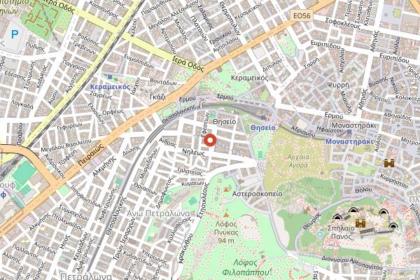 Map showing Merceri Food and Drink in Athens