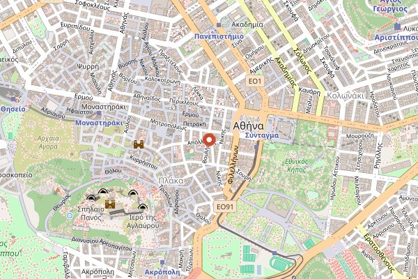 Map showing Nolan in Athens