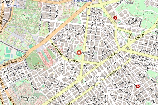 Map showing Soil in Athens