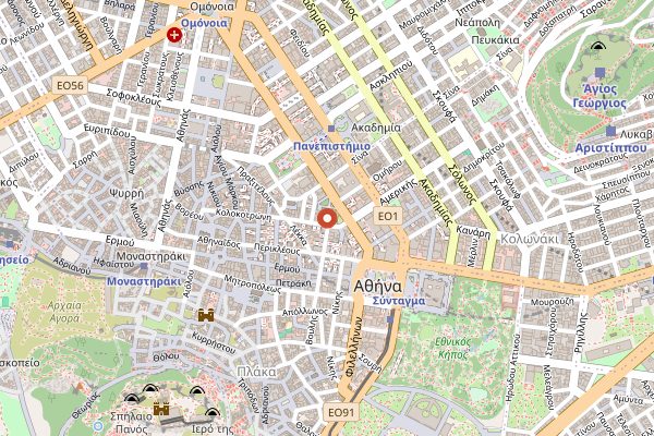 Map showing The Zillers in Athens