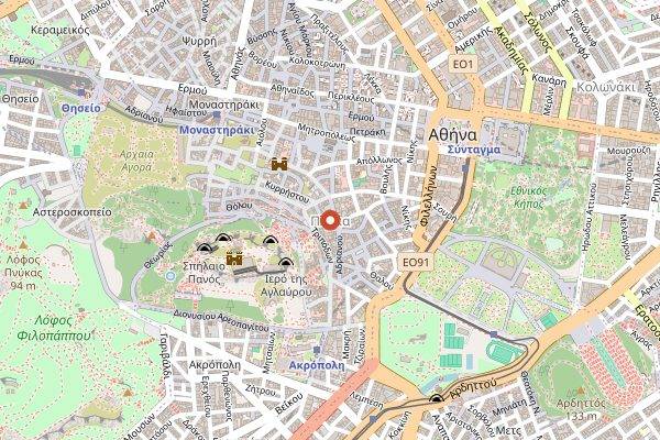 Map showing Culinary Backstreets in Athens