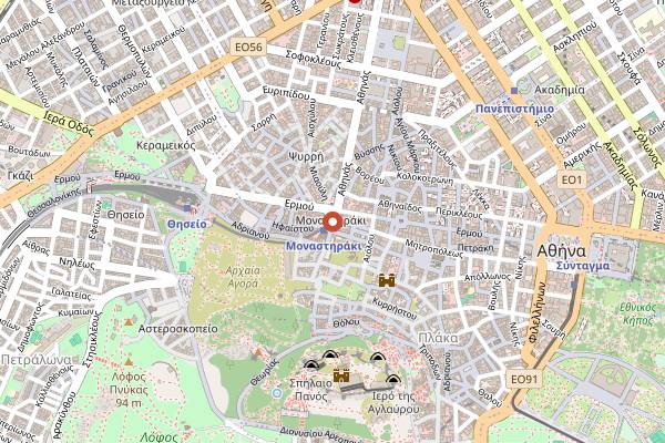 Map showing Secret Food Tours Athens in Athens