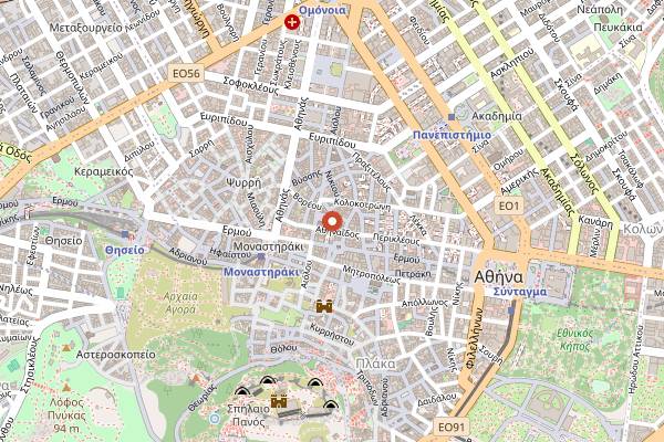 Map showing Rooster in Athens