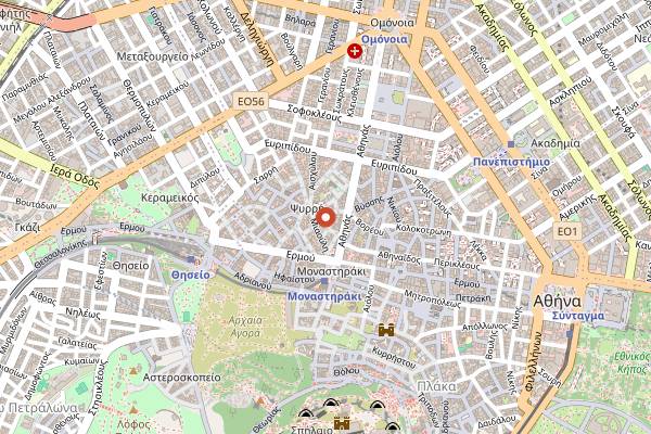 Map showing Barrett in Athens