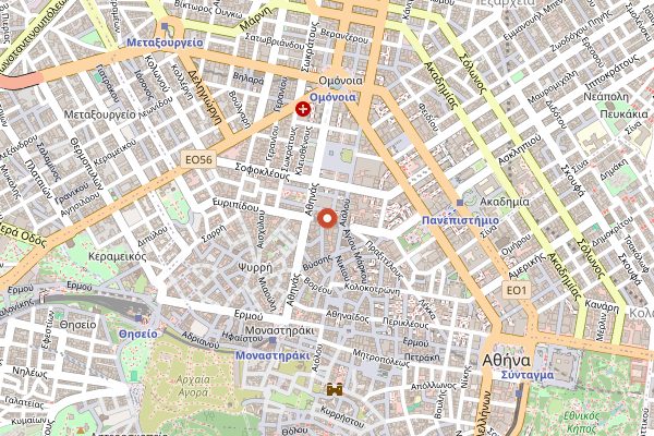 Map showing Falafellas in Athens