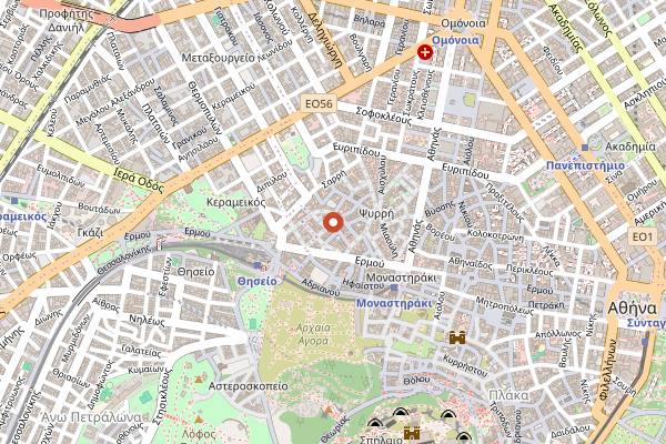 Map showing Tapfield in Athens