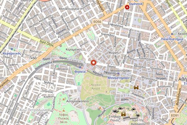 Map showing Cantina Social in Athens