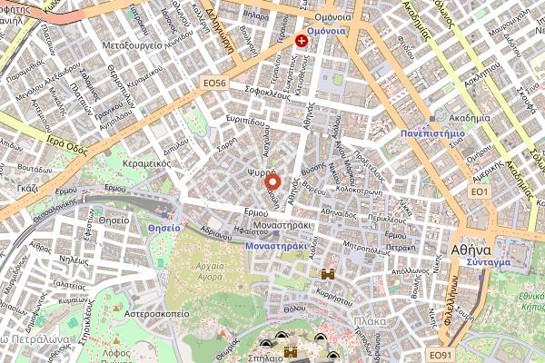 Map showing Crust in Athens