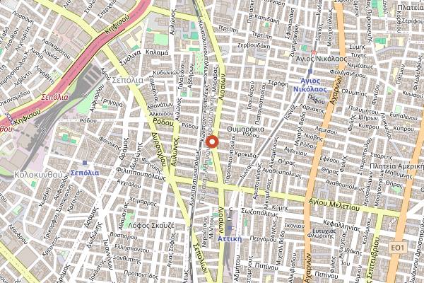 Map showing Gagarin 205 in Athens