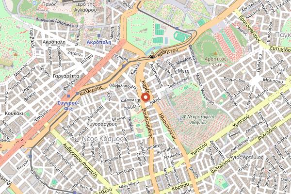 Map showing Half Note Jazz Club in Athens