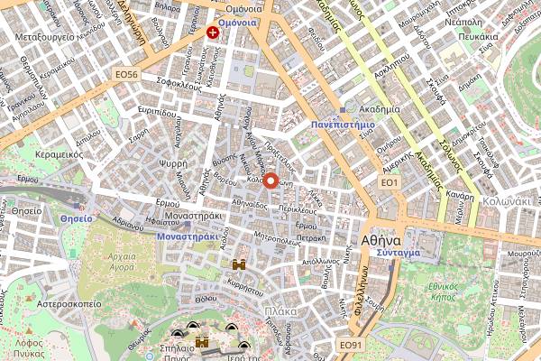 Map showing Noel in Athens