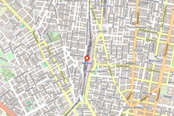 Map showing Okupa in Athens